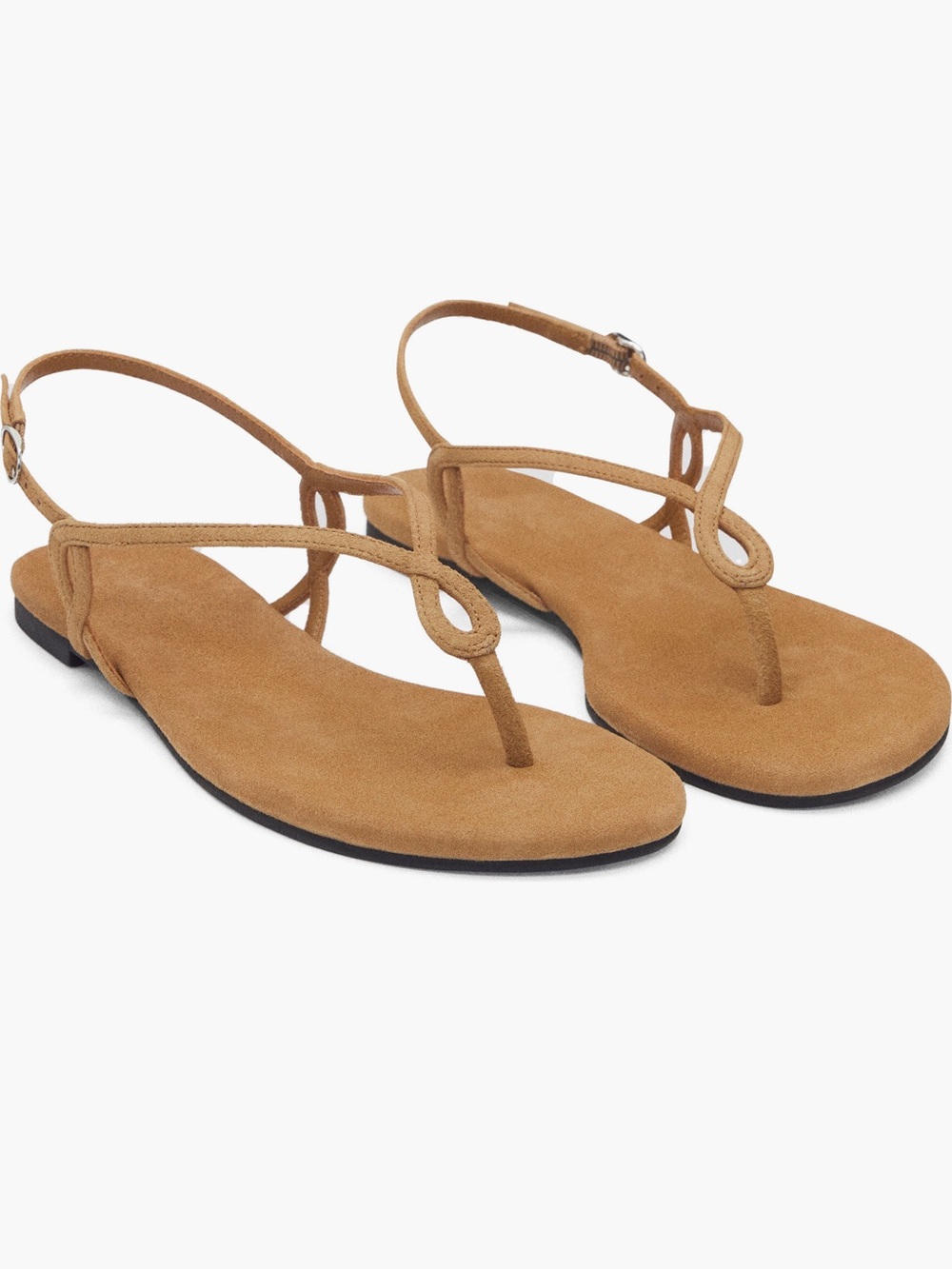 NIB Reformation Luna Flat Sandals in Peanut Butter Suede Size 11